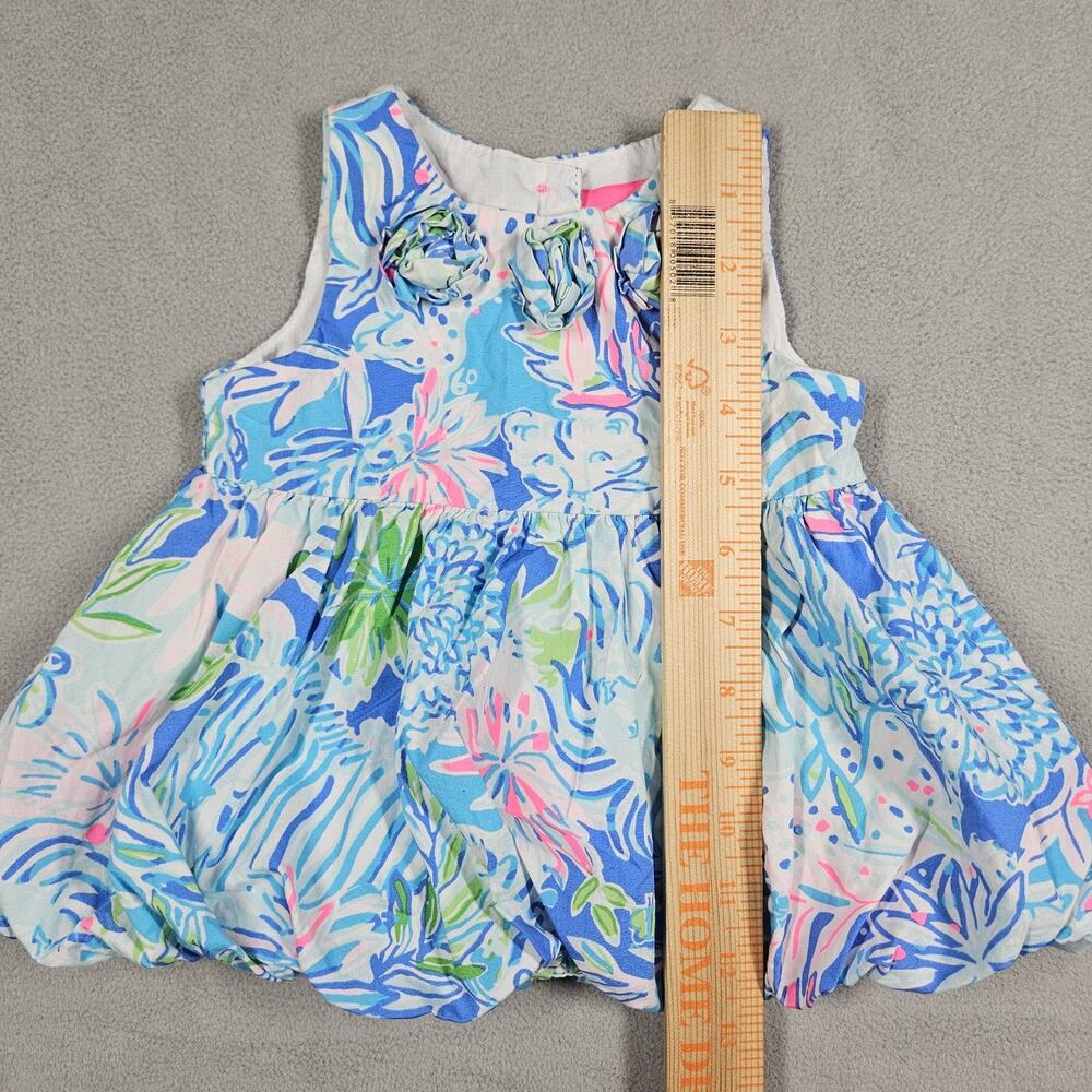 Lilly Pulitzer Bubble Dress Infant Girls 3-6 Months Baby Britta Coastal Blue - Picture 9 of 10